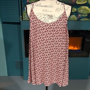CAbi Red and White Patterned Camisole